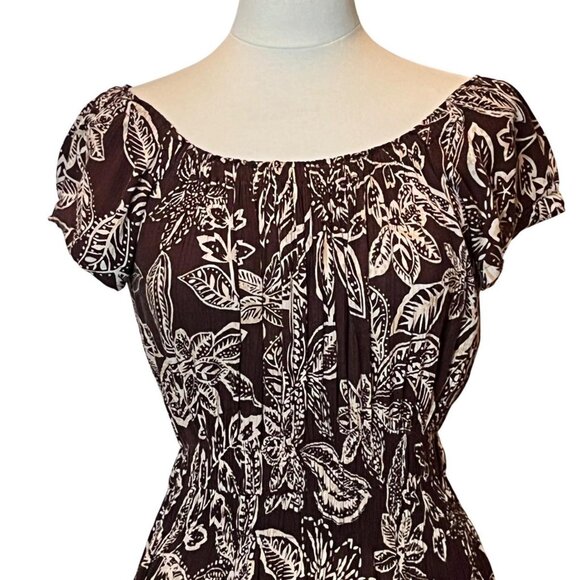 Brown Floral Print Dress - Picture 2 of 12